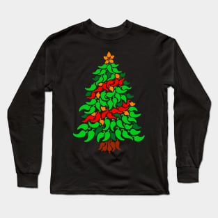 Chili Pepper Holiday Tree Long Sleeve T-Shirt